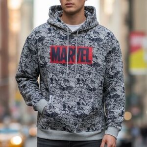 Marvel Avengers Comic Book Style Hooded Sweatshirt•XL